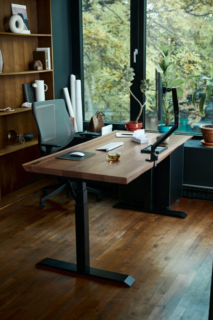 Office desk with computer